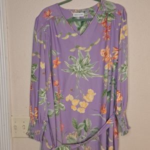 Gibson Latimer purple Lined long sleeve dress size large